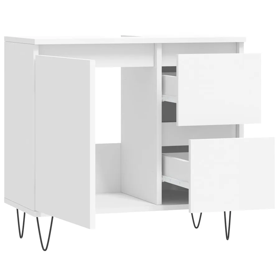 Armoire de salle de bain blanc 65x33x60 cm bois d'ingénierie - 4