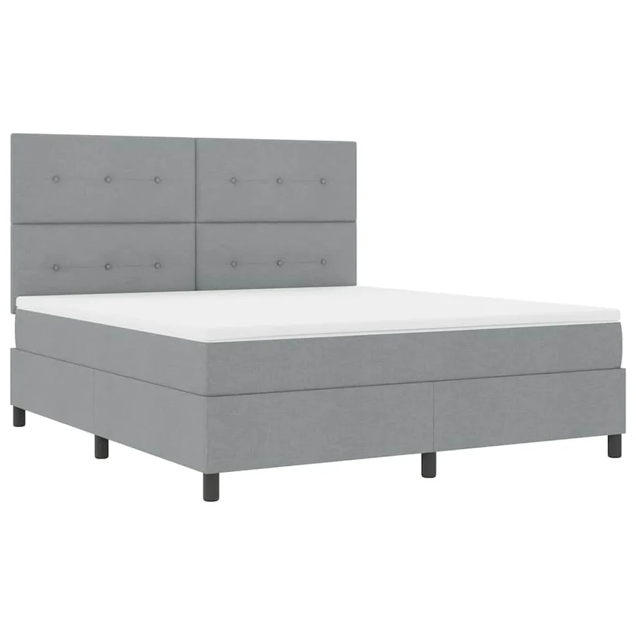 Lit à ressorts avec bandes LED Gris clair 180 x 200 cm tissu - 6
