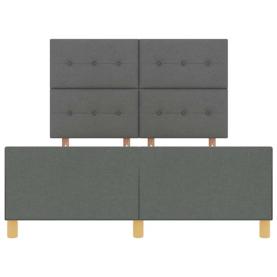 Cadre de lit avec tête de lit Gris foncé 160 x 200 cm tissu - 7