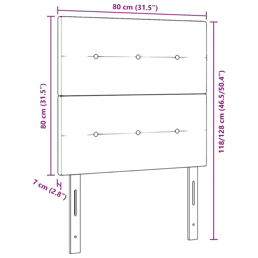 Tête de lit LED avec bandes LED Vert 80 cm Velours - 8