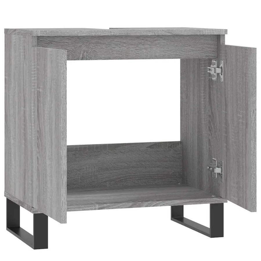 Armoire de bain sonoma gris 58x33x60 cm bois d'ingénierie - 5