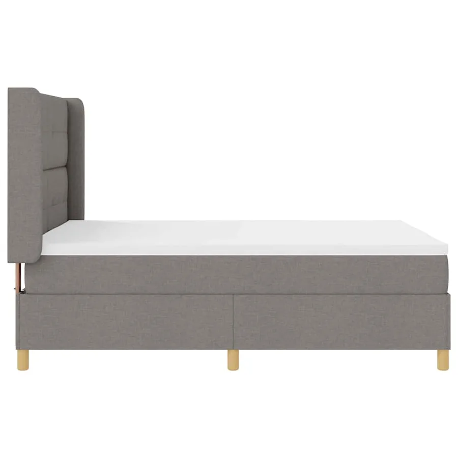 Lit à ressorts avec bandes LED Taupe 160 x 200 cm tissu - 9