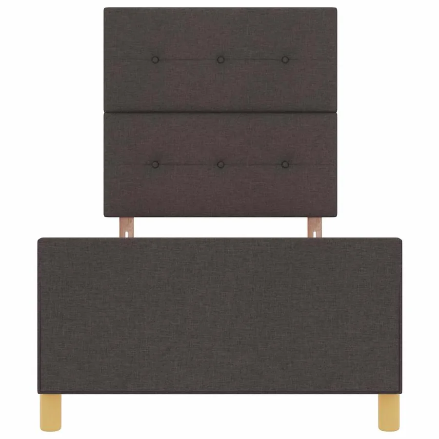 Cadre de lit avec tête de lit Marron foncé 90 x 200 cm tissu - 7