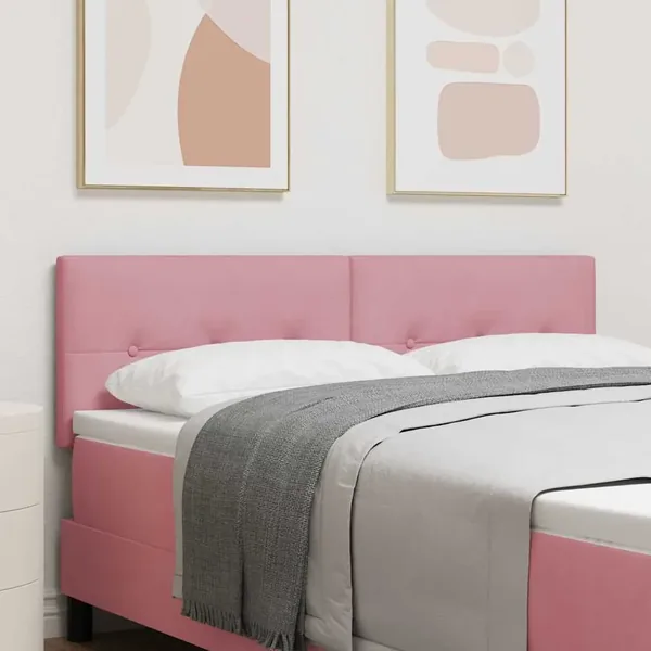 Tête de lit LED avec bandes LED Rose 144 cm Velours