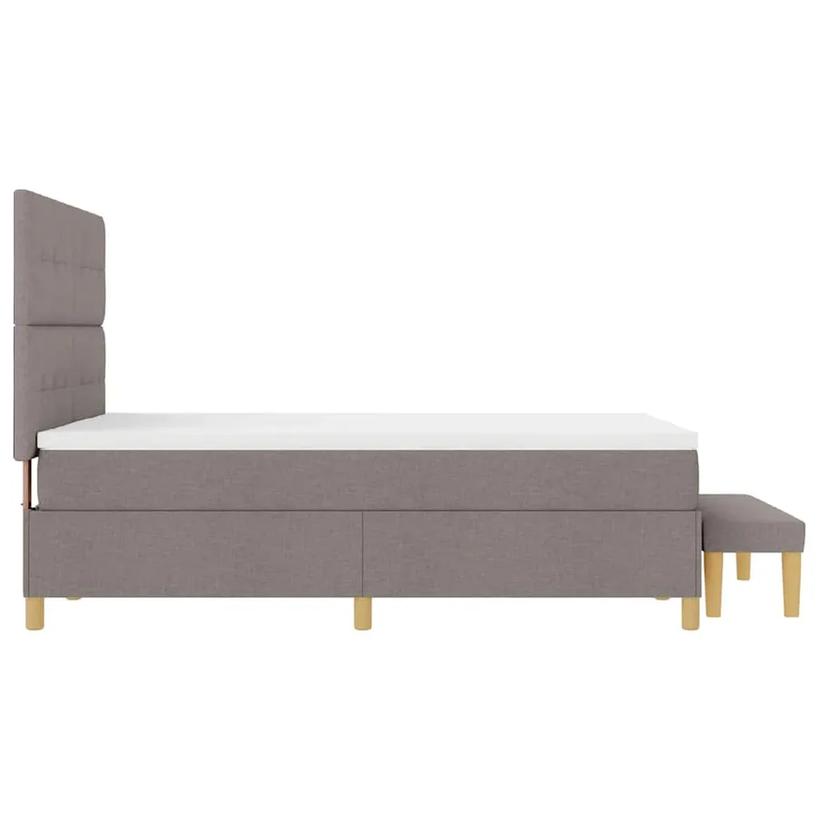 Lit à ressorts avec tête de lit Taupe 200 x 160 cm tissu - 9