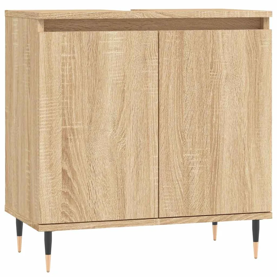 Armoire de bain chêne sonoma 58x33x60 cm bois d'ingénierie - 2