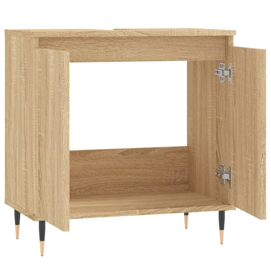 Armoire de bain chêne sonoma 58x33x60 cm bois d'ingénierie - 5