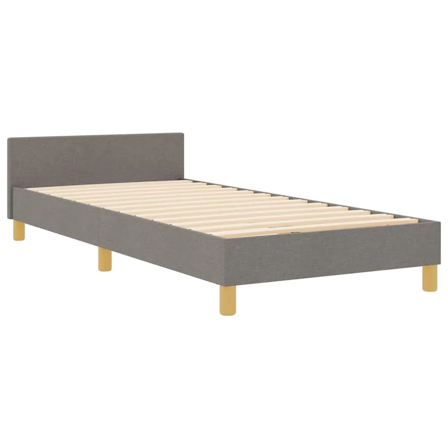 Cadre de lit avec tête de lit Taupe 80 x 200 cm tissu - 4