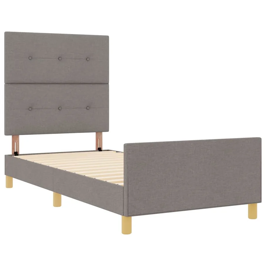 Cadre de lit avec tête de lit Taupe 80 x 200 cm tissu - 5
