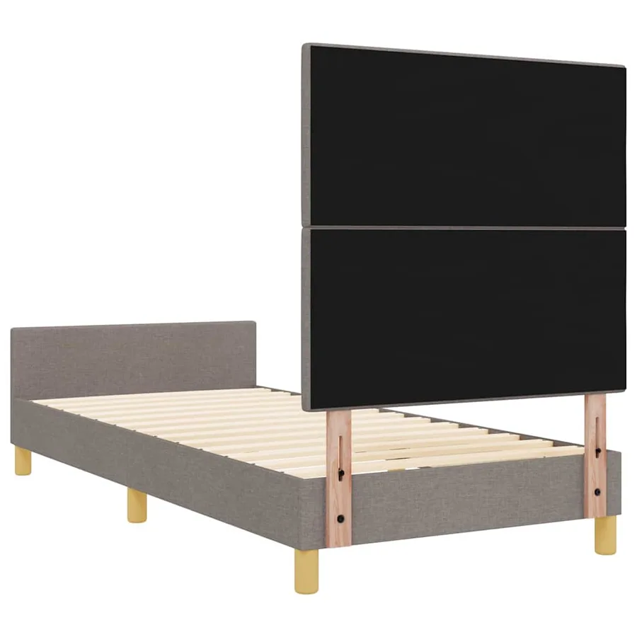 Cadre de lit avec tête de lit Taupe 80 x 200 cm tissu - 9