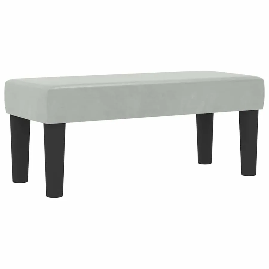 Lit à ressorts avec tête de lit Gris clair 200 x 100 cm Velours - 5