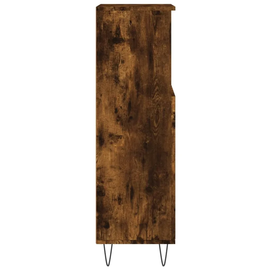 Armoire de bain chêne fumé 30x30x100 cm bois d'ingénierie - 7