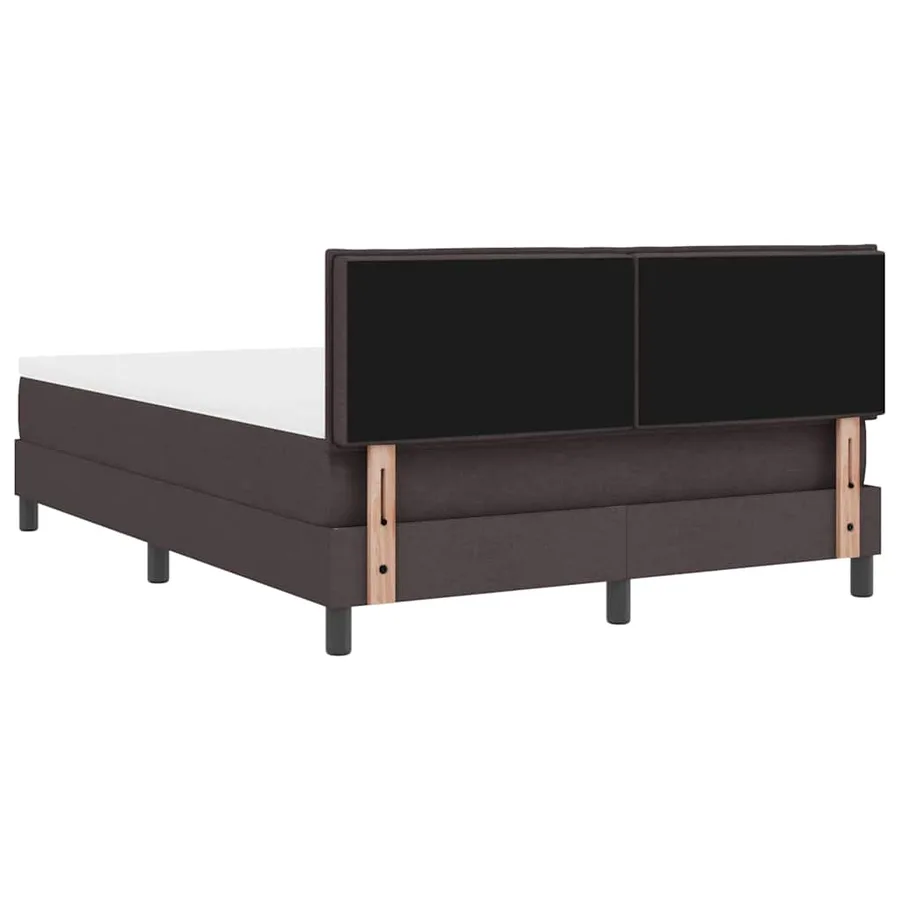 Lit à ressorts avec tête de lit Marron foncé 160 x 200 cm tissu - 9
