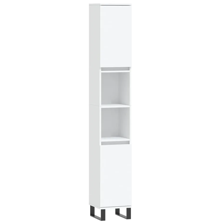 Armoire de salle de bain blanc 30x30x190 cm bois d'ingénierie - 2