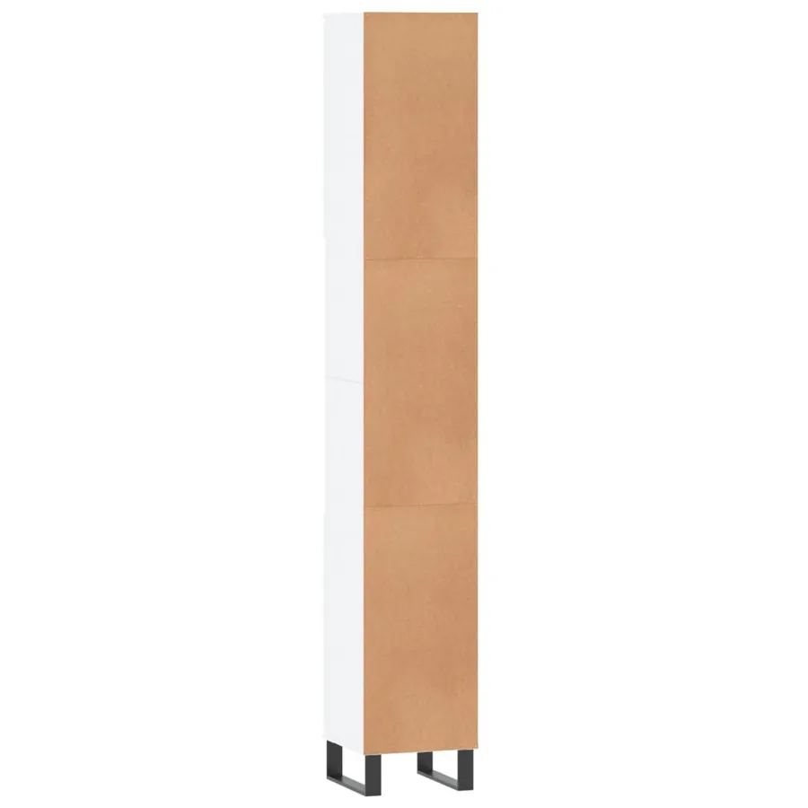 Armoire de salle de bain blanc 30x30x190 cm bois d'ingénierie - 8