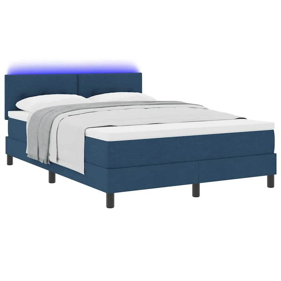 Lit à ressorts avec bandes LED Bleu 140 x 190 cm tissu - 3