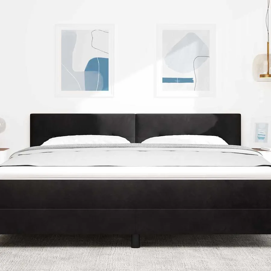 Tête de lit LED avec bandes LED Noir 180 cm Velours - 3