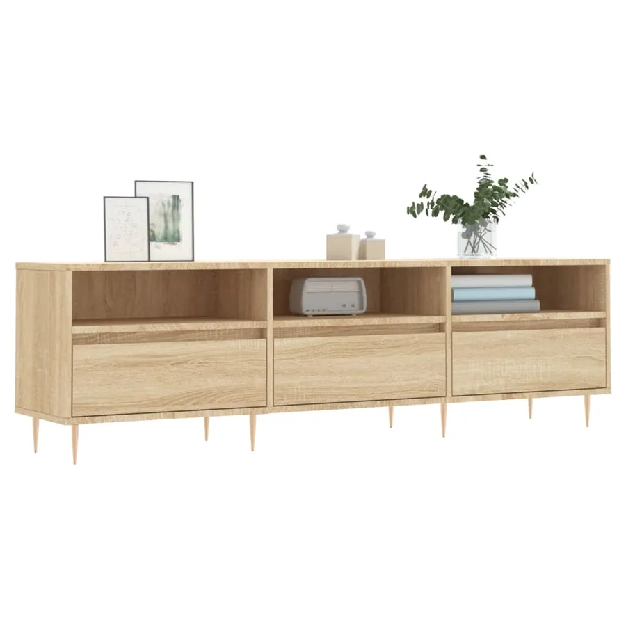 Meuble TV chêne sonoma 150x30x44,5 cm bois d'ingénierie - 3
