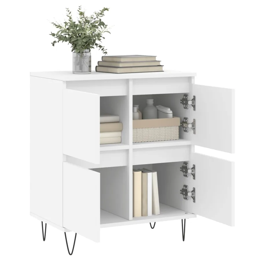 Buffet Blanc 60x35x70 cm Bois d'ingénierie - 4