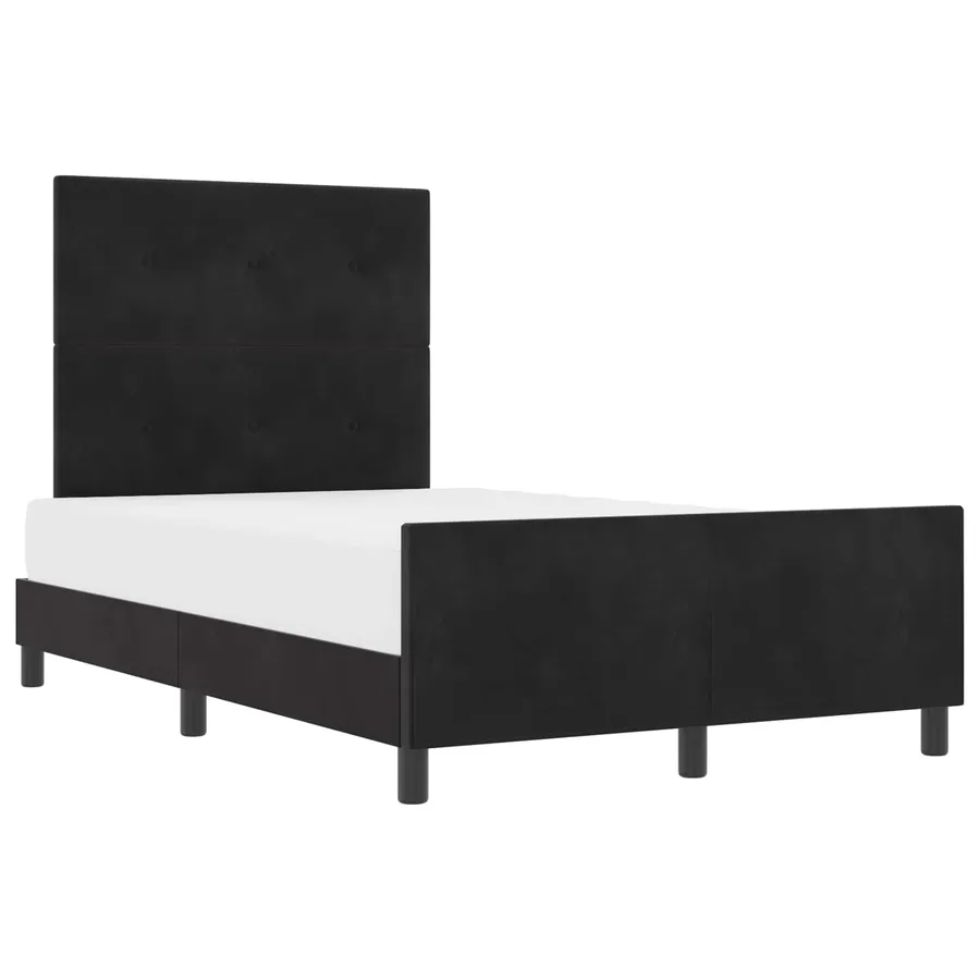 Lit à ressorts avec tête de lit Noir 120 x 190 cm Velours - 2