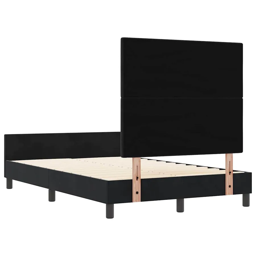 Lit à ressorts avec tête de lit Noir 120 x 190 cm Velours - 9