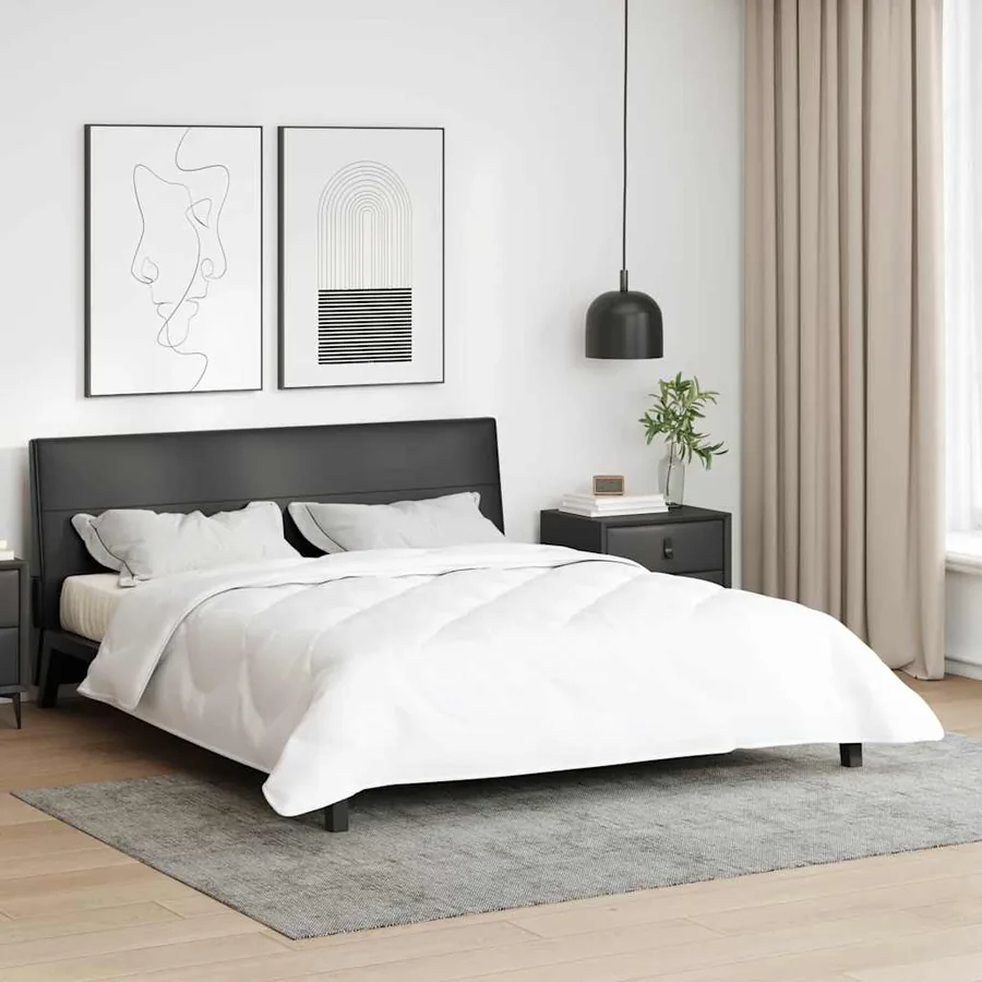 Duvet d'été simple Blanc 242 x 220 x 3 cm Polyester