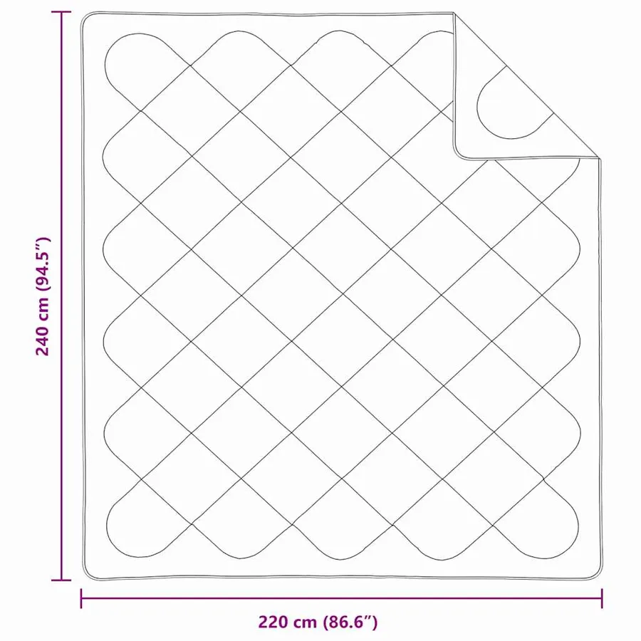 Duvet d'été simple Blanc 242 x 220 x 3 cm Polyester - 8