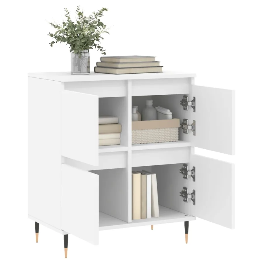 Buffet Blanc 60x35x70 cm Bois d'ingénierie - 4