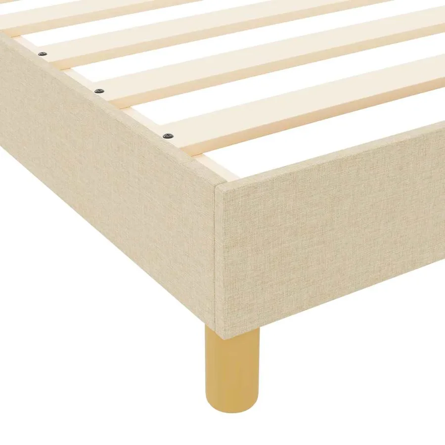 Cadre de lit avec tête de lit Crème 100 x 200 cm tissu - 11