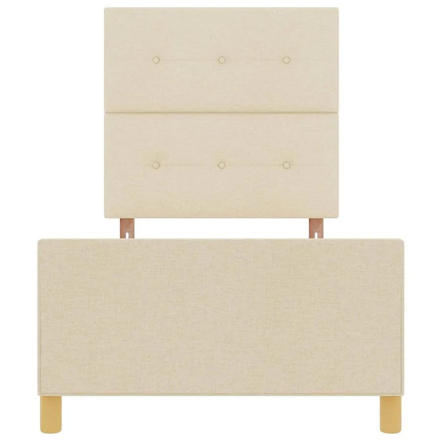 Cadre de lit avec tête de lit Crème 100 x 200 cm tissu - 7