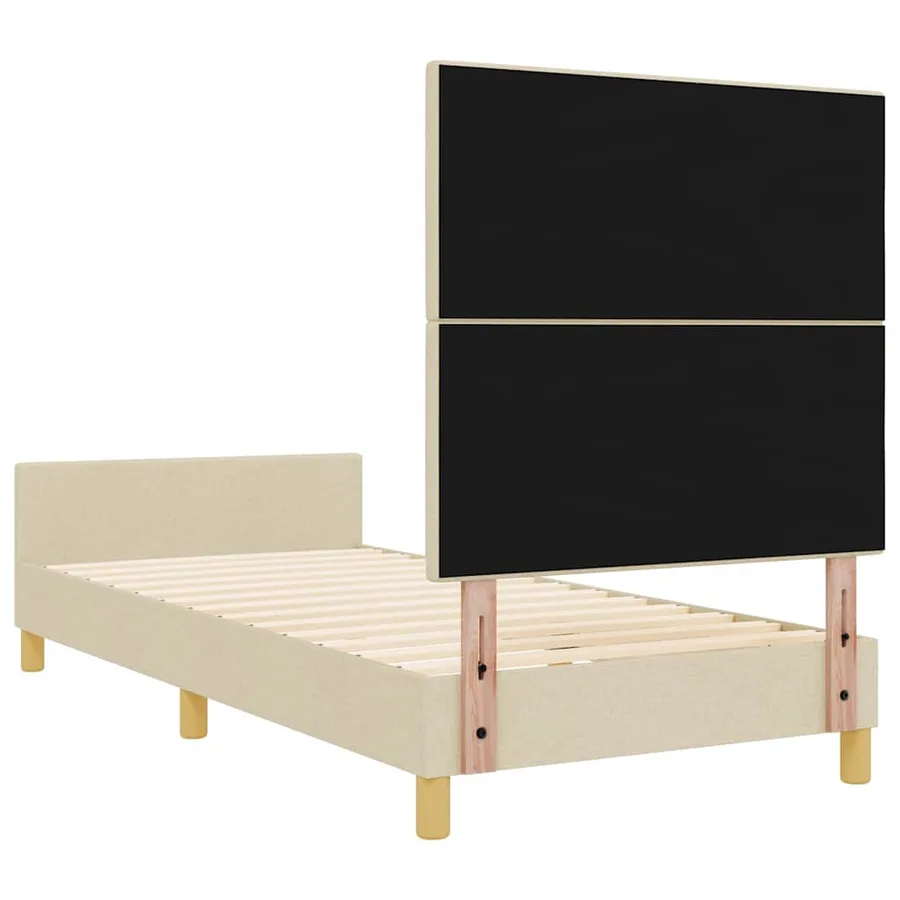 Cadre de lit avec tête de lit Crème 100 x 200 cm tissu - 9