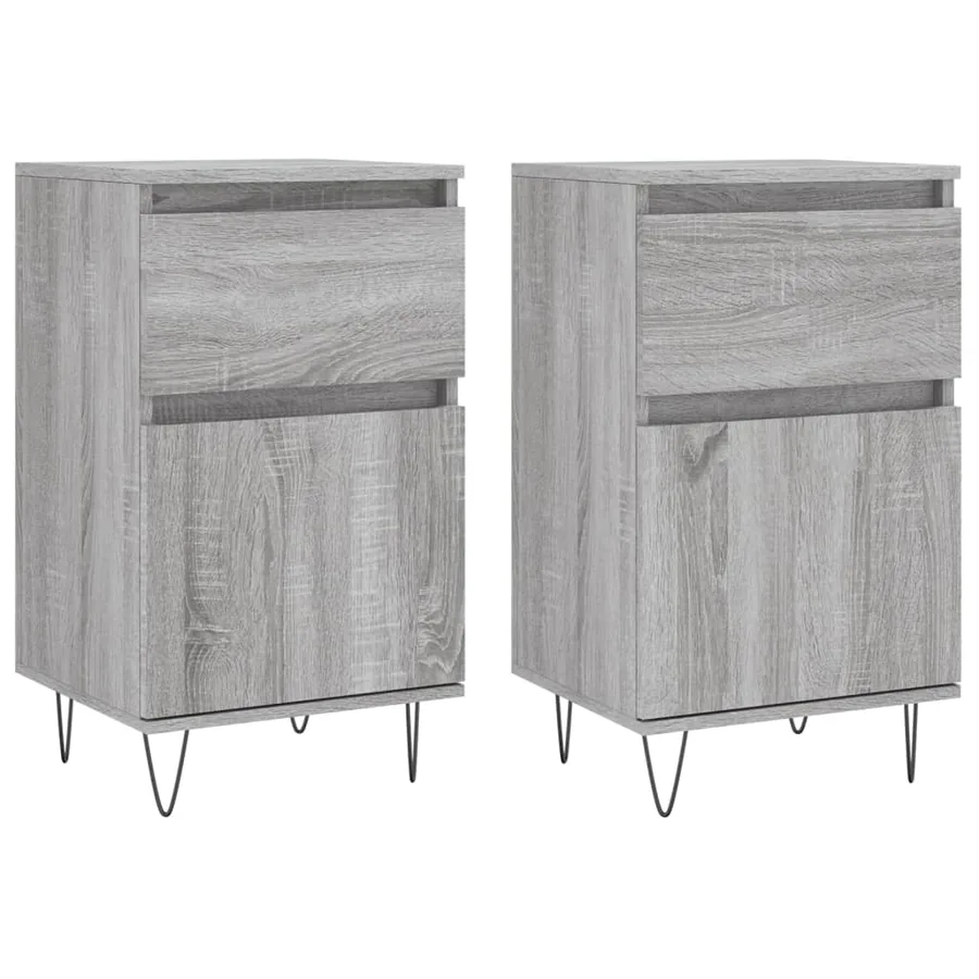 Buffets 2 pcs sonoma gris 40x35x70 cm bois d'ingénierie - 2