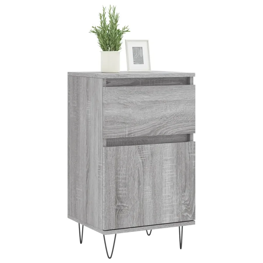 Buffets 2 pcs sonoma gris 40x35x70 cm bois d'ingénierie - 3