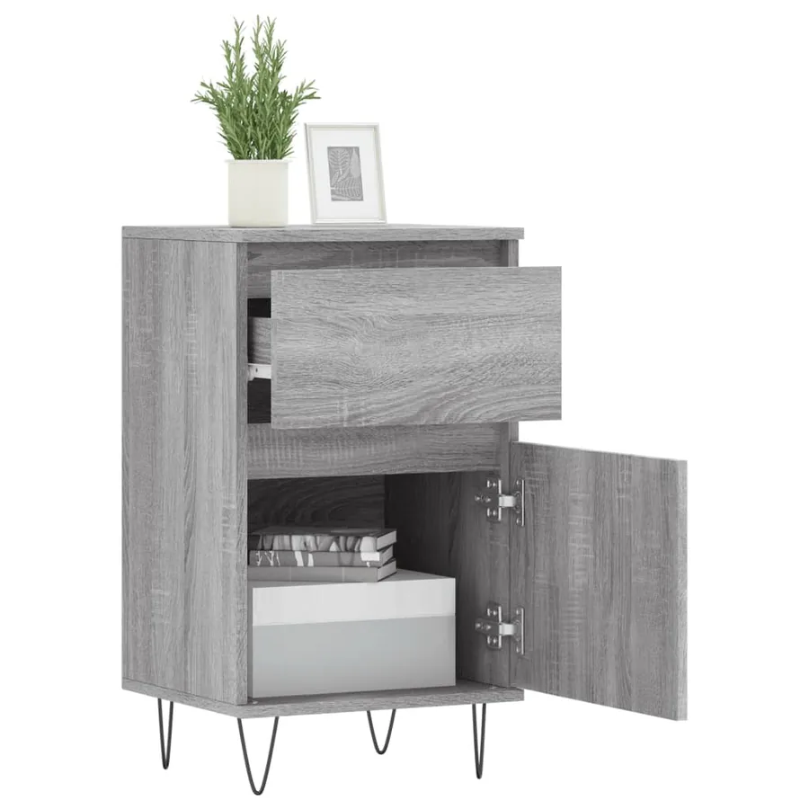 Buffets 2 pcs sonoma gris 40x35x70 cm bois d'ingénierie - 4