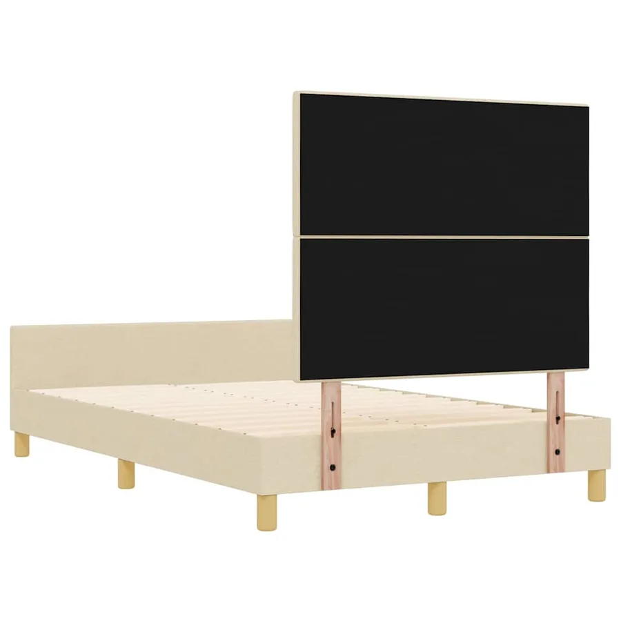 Cadre de lit avec tête de lit Crème 120 x 190 cm tissu - 9
