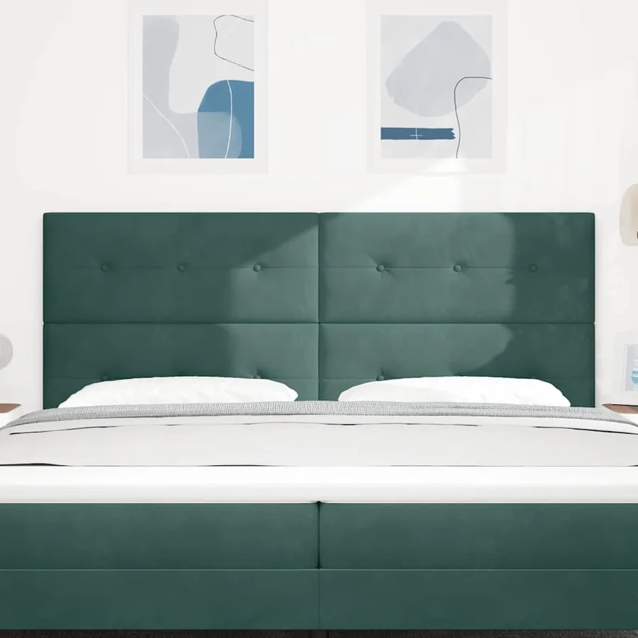 Tête de lit Vert foncé 200 cm Velours - 3