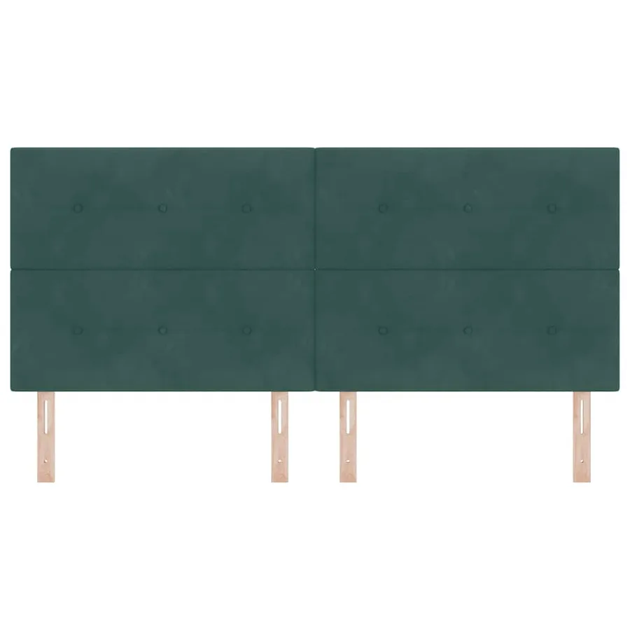 Tête de lit Vert foncé 200 cm Velours - 4