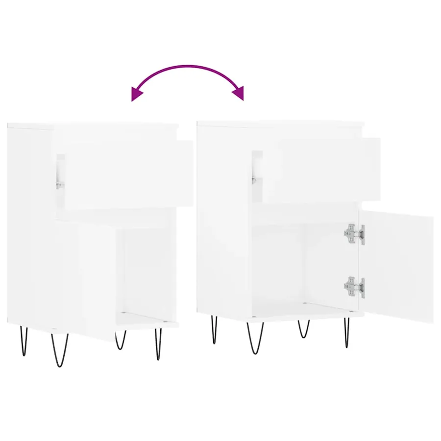 Buffets 2 pcs blanc 40x35x70 cm bois d’ingénierie - 10
