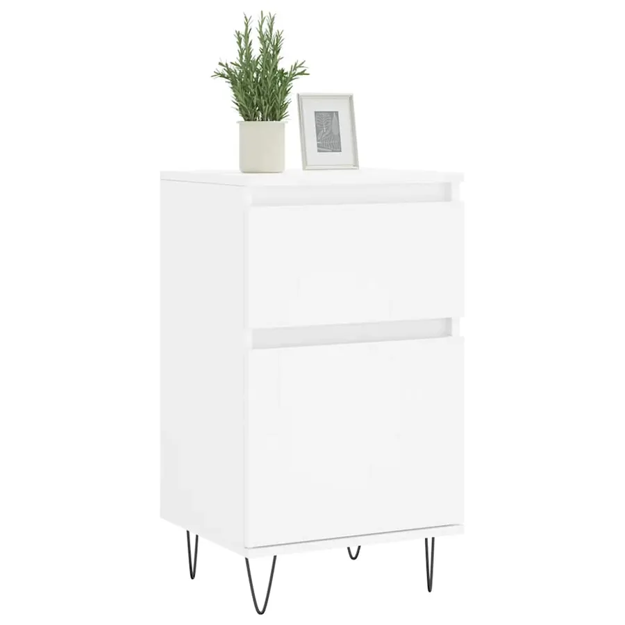 Buffets 2 pcs blanc 40x35x70 cm bois d’ingénierie - 3