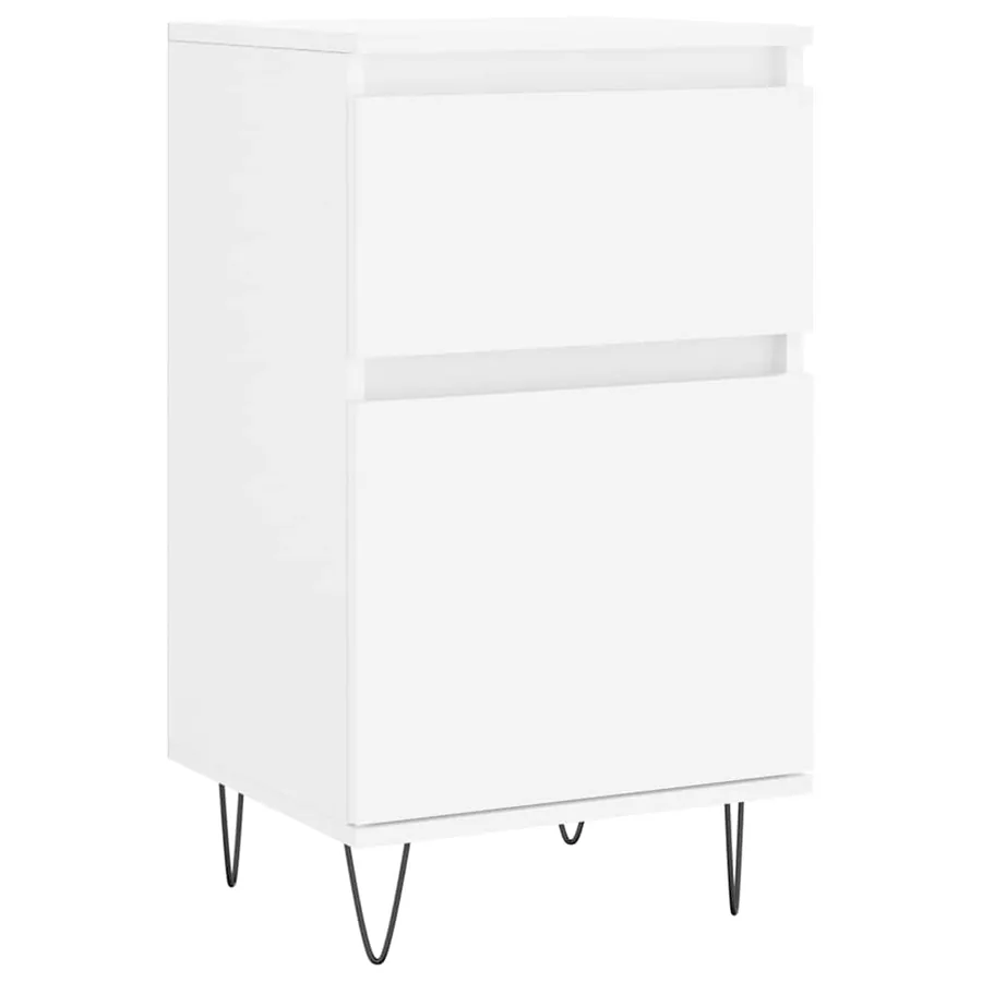 Buffets 2 pcs blanc 40x35x70 cm bois d’ingénierie - 5
