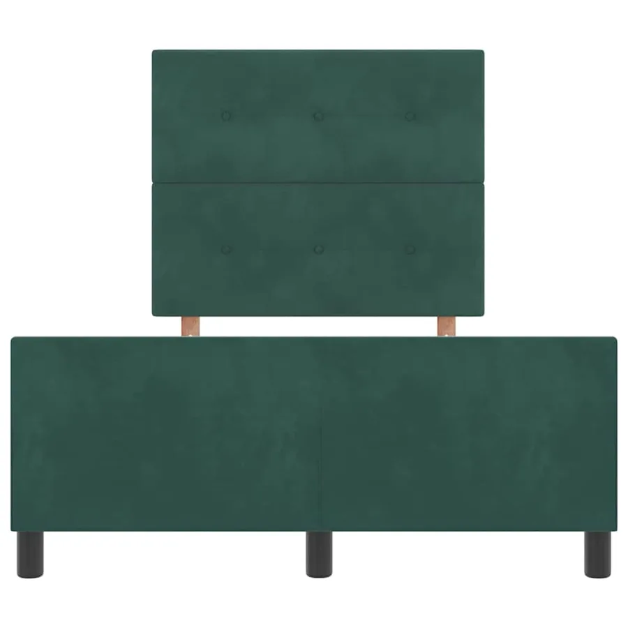 Lit à ressorts avec tête de lit Vert foncé 120 x 200 cm Velours - 7
