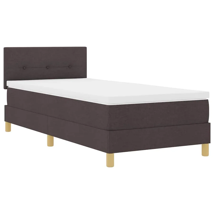 Lit à ressort LED Marron foncé 90 x 190 cm tissu - 2