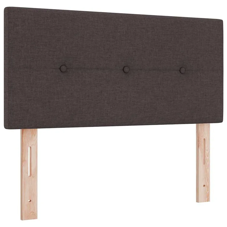 Lit à ressort LED Marron foncé 90 x 190 cm tissu - 7