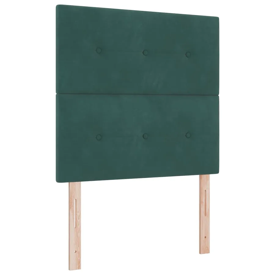 Lit à ressort LED Vert foncé 100 x 200 cm Velours - 2