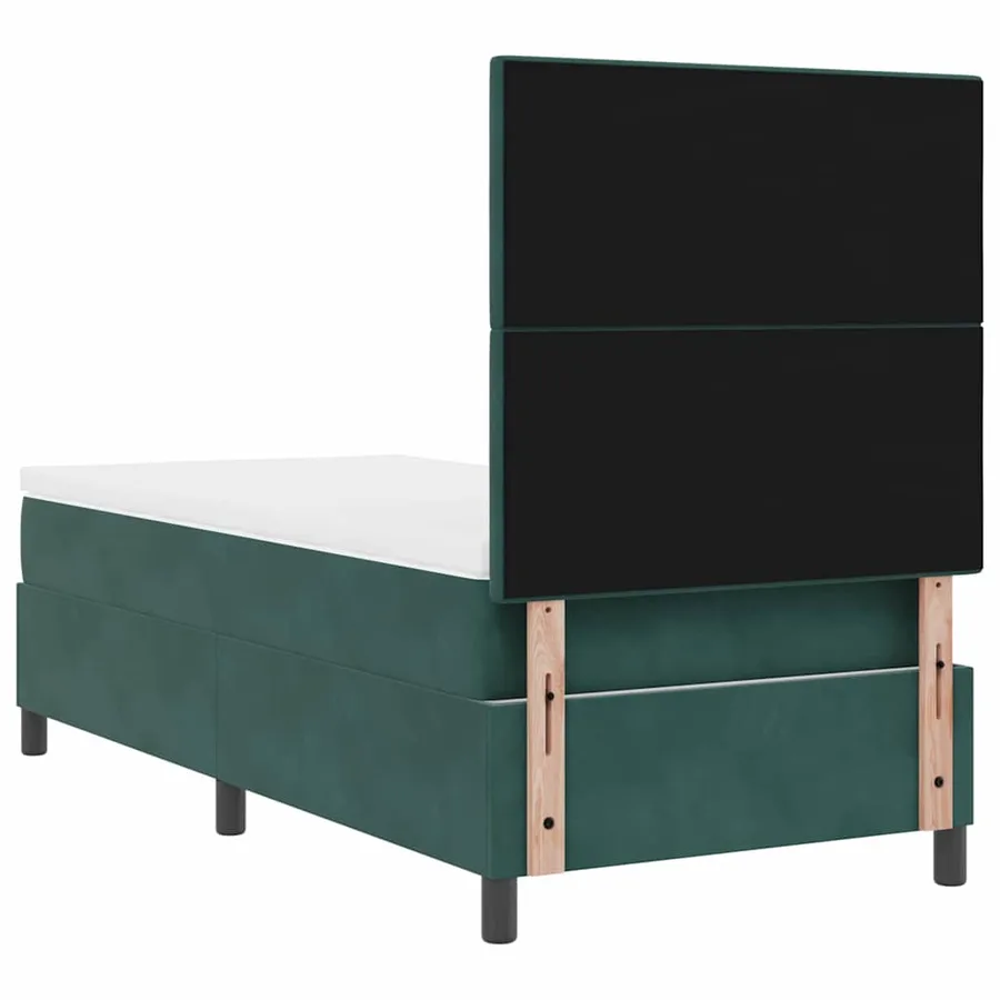Lit à ressort LED Vert foncé 100 x 200 cm Velours - 9