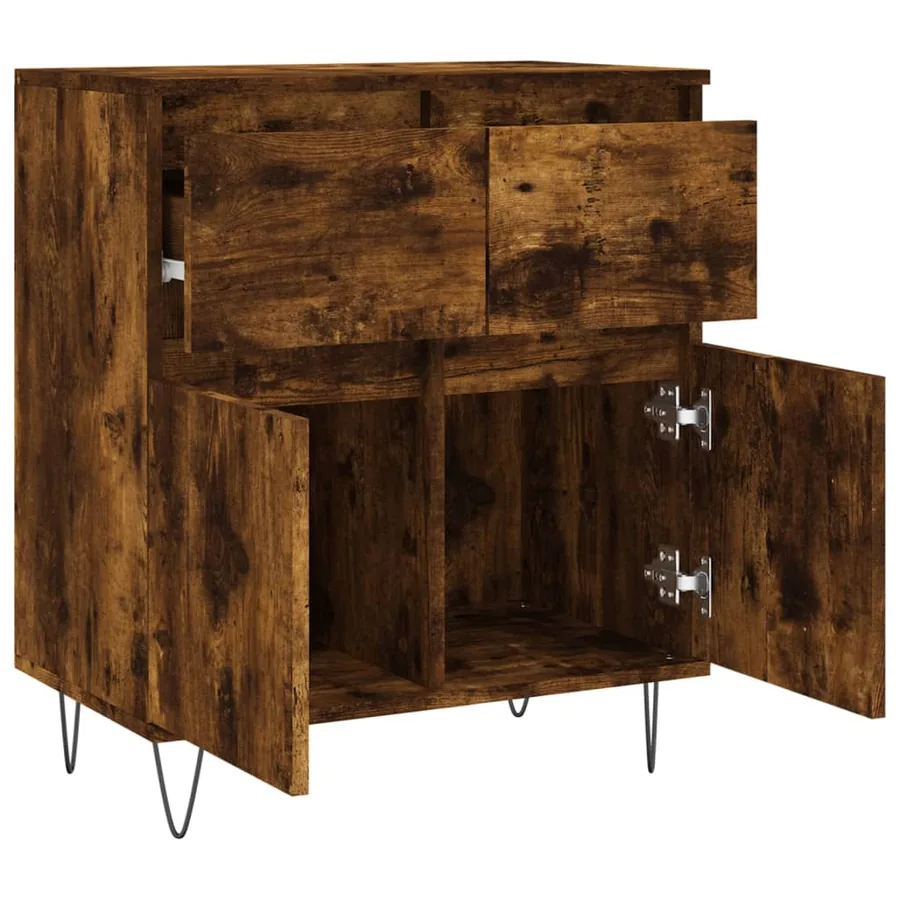 Buffet Chêne fumé 60x35x70 cm Bois d'ingénierie - 6