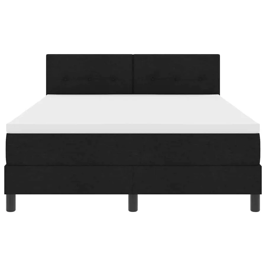 Lit à ressorts avec tête de lit Noir 140 x 190 cm tissu - 7