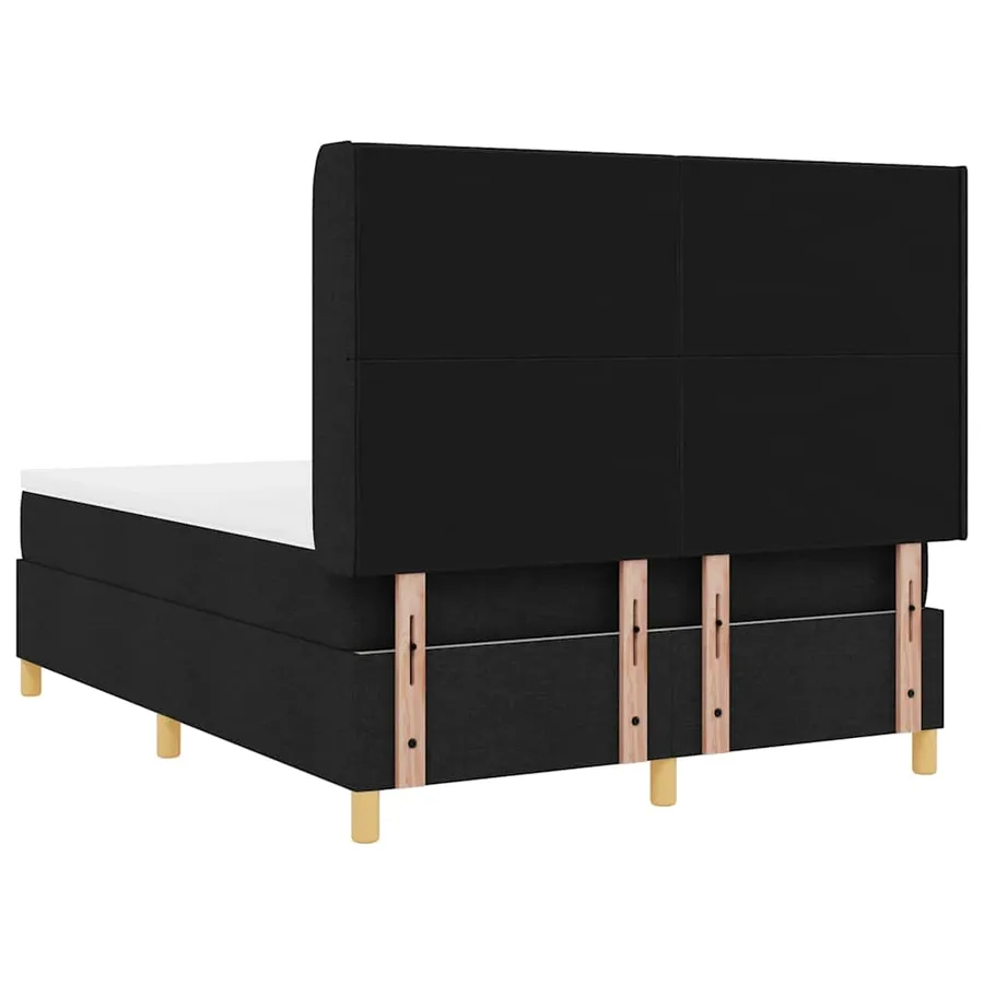 Lit à ressorts avec bandes LED Noir 140 x 190 cm tissu - 10