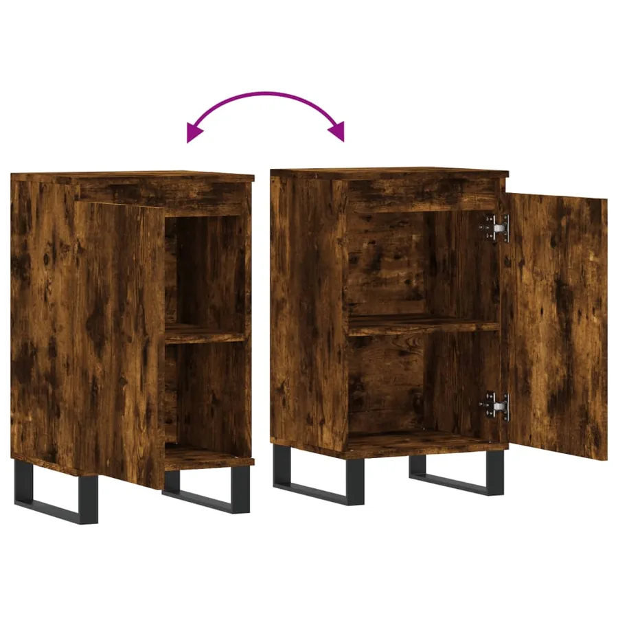 Buffets 2 pcs chêne fumé 40x35x70 cm bois d'ingénierie - 10