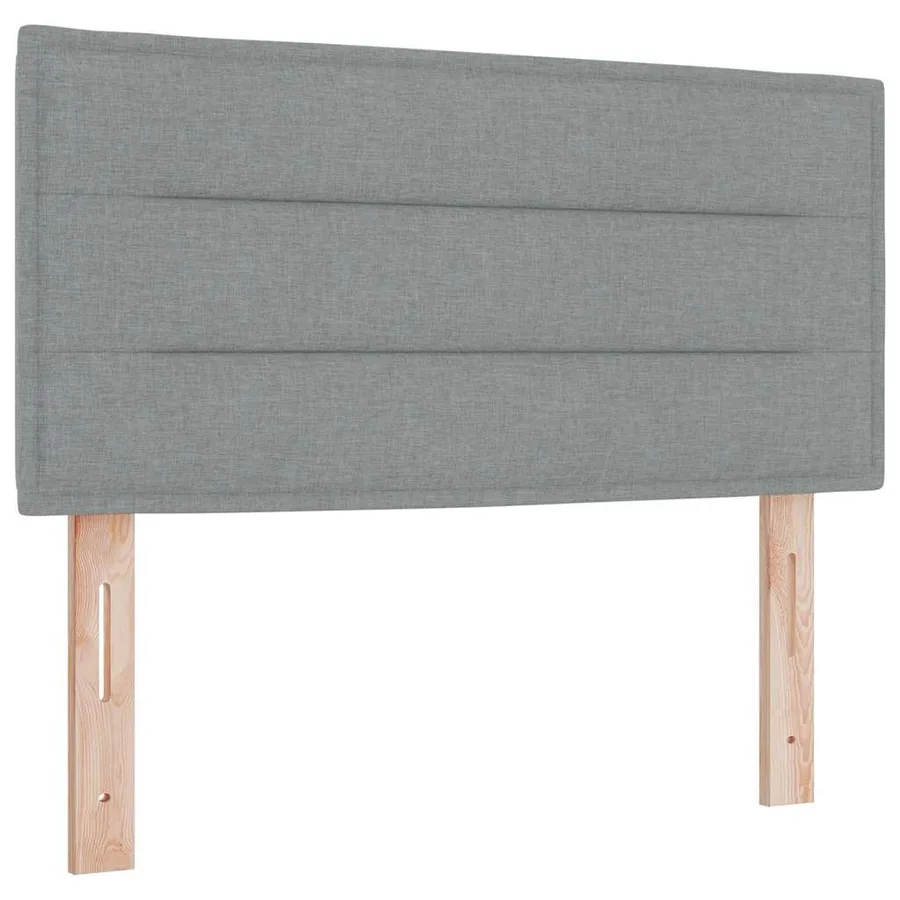 Lit à ressorts avec matelas Gris clair 80 x 200 cm tissu - 4